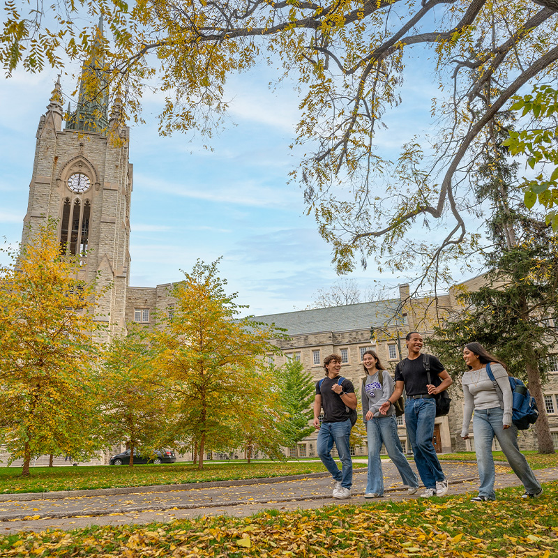 Students walking on Western University campus